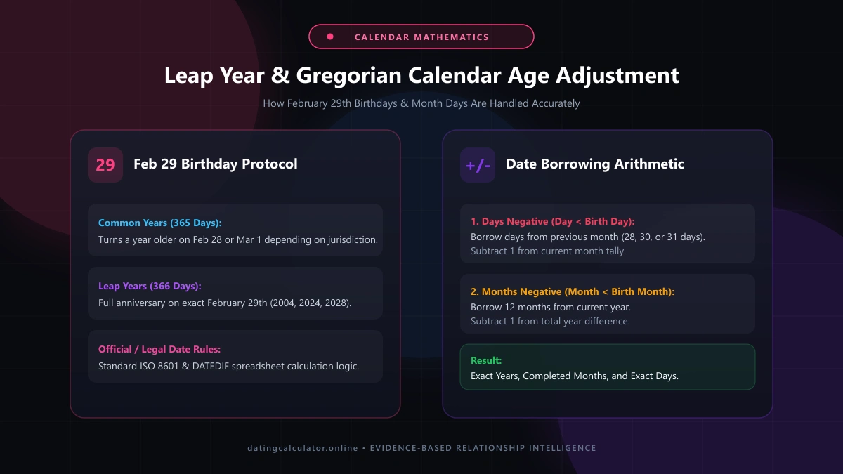 Leap Year and Gregorian Calendar Age Calculation Rules